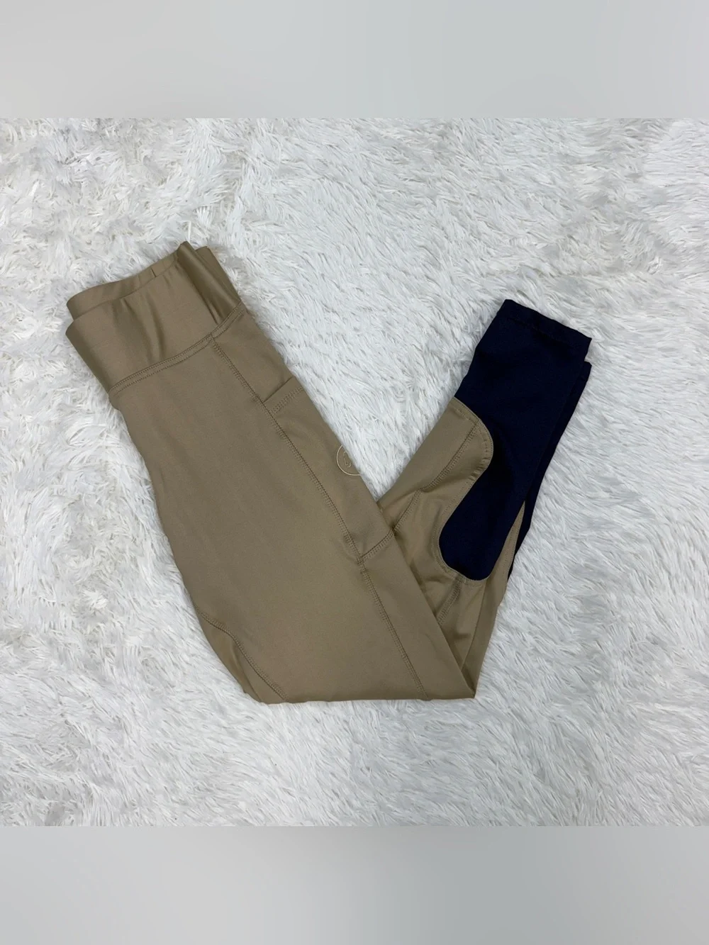 Women’s Small Tan Kathryn Lily Knee Patch Horseback Riding Tights Breeches